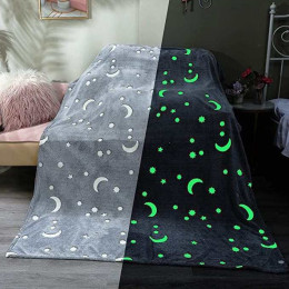 Плед, що світиться в темряві, плюшеве покривало Blanket kids Magic Star 150х100 см флісова ковдра. Колір: сірий Плед, що світиться в темряві, плюшеве покривало Blanket kids Magic Star 150х100 см флісова ковдра. Колір: сірий