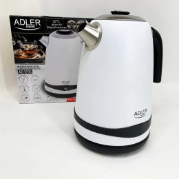 Чайник металевий Adler AD 1295w 1.7л 1850Вт електричний з терморегулятором 40-100 °С White Чайник металевий Adler AD 1295w 1.7л 1850Вт електричний з терморегулятором 40-100 °С White