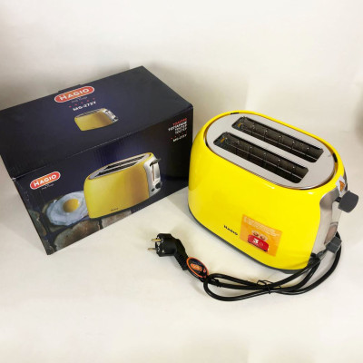 Тостер MAGIO MG-272Y, маленький тостер, тостерниця для бутербродів, тостер для хліба. Колір: жовтий 