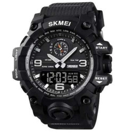 Годинник наручний чоловічий SKMEI 1586BK BLACK, водонепроникний чоловічий годинник, годинник спортивний. Колір: чорний Годинник наручний чоловічий SKMEI 1586BK BLACK, водонепроникний чоловічий годинник, годинник спортивний. Колір: чорний