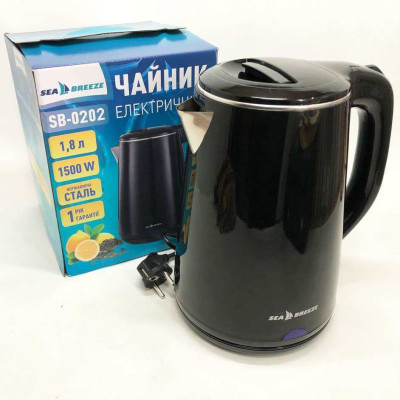 Чайник термос SeaBreeze SB-0202 1.8 Л, 1500Вт, гарний електричний чайник, тихий електричний чайник 