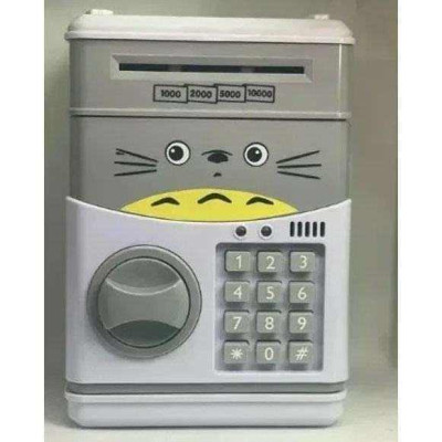 Дитяча скарбничка-сейф UKC електронна Minion з кодовим замком та купюроприймачем Банкомат для грошей Котик 