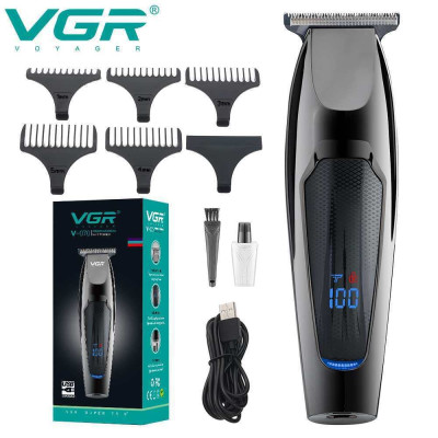 Машинка для стрижки волосся VGR V-070 Тример акумуляторний з USB та індикатором зарядки 