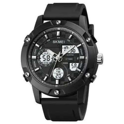 Годинник наручний чоловічий SKMEI 1757BKWT BLACK-WHITE, армійський годинник протиударний. Колір: чорний 