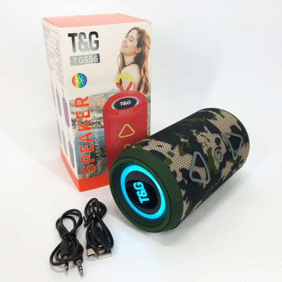 Bluetooth колонка портативна TG656 FM-радіо, Гучна колонка для вечірки. Колір: камуфляж Bluetooth колонка портативна TG656 FM-радіо, Гучна колонка для вечірки. Колір: камуфляж