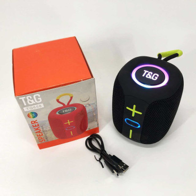 Портативна Bluetooth колонка TG658 8W з RGB підсвічуванням, Бездротова колонка потужна. Колір: чорний 