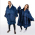 Толстовка плед з капюшоном і рукавами Huggle Hoodie оверсайз Blue 
