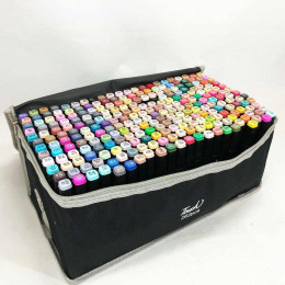 Набір маркерів скетч для малювання Touch 262 шт двосторонні професійні фломастери з чохлом