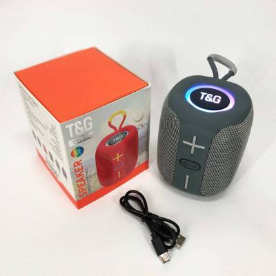 Портативна Bluetooth колонка TG658 8W з RGB підсвічуванням, Музичні колонки для вулиці. Колір: сірий 