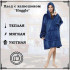 Толстовка плед з капюшоном і рукавами Huggle Hoodie оверсайз Blue 