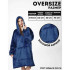 Толстовка плед з капюшоном і рукавами Huggle Hoodie оверсайз Blue 