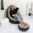 Надувне крісло з пуфом для відпочинку AIR SOFA велюрове Brown 