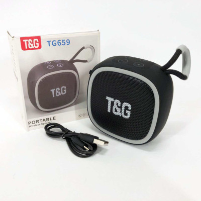 Портативна Bluetooth-колонка TG659 з ремінцем, Bluetooth колонка для вулиці. Колір: чорний 