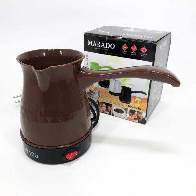 Електрична турка для кави Marado MA-1625, Побутова турка, Бюджетна турка. Колір: коричневий 