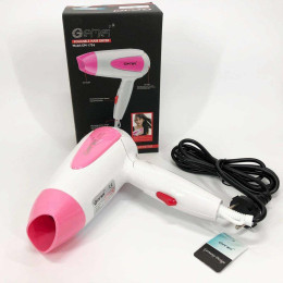 Фен для волосся складаний дорожній Gemei GM-1756 1200 Вт, Домашній фен для укладання. Колір: рожевий