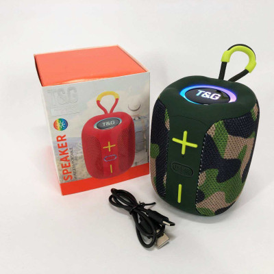 Портативна Bluetooth колонка TG658 8W з RGB підсвічуванням, Гучна блютуз колонка. Колір: камуфляж 