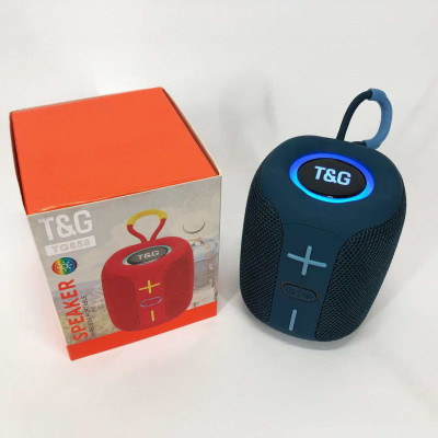 Портативна Bluetooth колонка TG658 8W з RGB підсвічуванням, акумуляторна переносна колонка. Колір: синій 