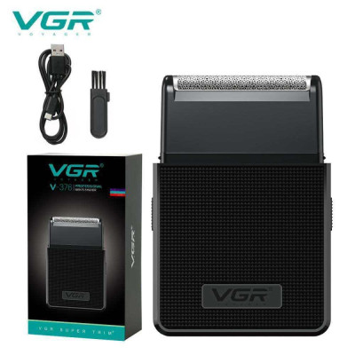 Електробритва VGR V-376 BLACK шейвер, Бюджетна машинка для стрижки бороди, Бездротова електробритва 