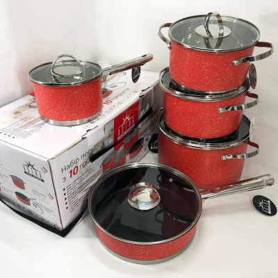 Набір посуду 10 предметів ASTRA A-2510, набір каструль з антипригарним покриттям, гарні каструлі 