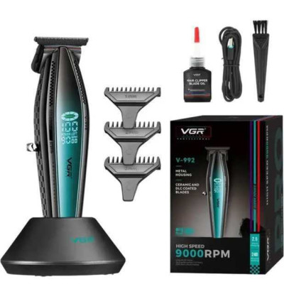 Машинка для стрижки волосся з потужним мотором XPRO VGR V-992 GREEN з насадками 1-2-3 мм 