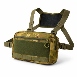 Тактична нагрудна сумка Multicam Cordura 1000D з MOLLE та патч-панеллю, 5 кишень, 30×20×8 см Тактична нагрудна сумка Multicam Cordura 1000D з MOLLE та патч-панеллю, 5 кишень, 30×20×8 см