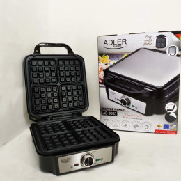 Електрична вафельниця Adler AD 3083 з антипригарним покриттям, регулюванням температури та 1800Вт Електрична вафельниця Adler AD 3083 з антипригарним покриттям, регулюванням температури та 1800Вт