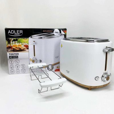 Тостер з решіткою для булочок Adler AD 3225, 6 рівнів обсмажування 950Вт Тостер з решіткою для булочок Adler AD 3225, 6 рівнів обсмажування 950Вт