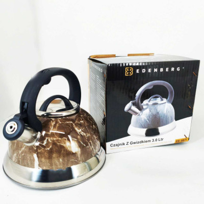 Чайник Edenberg EB-8871 із нержавіючої сталі зі свистком 3л Brown Чайник Edenberg EB-8871 із нержавіючої сталі зі свистком 3л Brown