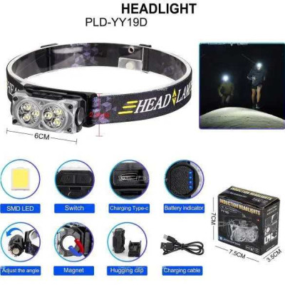 Налобний світлодіодний ліхтар із магнітом та Li-Ion акумулятором 