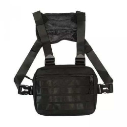 Тактична нагрудна сумка з Cordura 1000D, розгрузка чоловіча чорна Тактична нагрудна сумка з Cordura 1000D, розгрузка чоловіча чорна