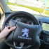 Набір подушок Peugeot із шкіри + брелок у подарунок, Автоподушки з вишивкою 