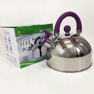 Чайник Unique із свистком UN-5302 2.5 л, гарний чайник для газової плити Purple 