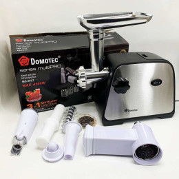 Електрична м'ясорубка Domotec MS-2027 4500 Вт з насадкою для томатів, ковбас та терками Електрична м'ясорубка Domotec MS-2027 4500 Вт з насадкою для томатів, ковбас та терками