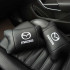 Набір шкіряних подушок Mazda з вишивкою логотипу + подарунок – шкіряний брелок 