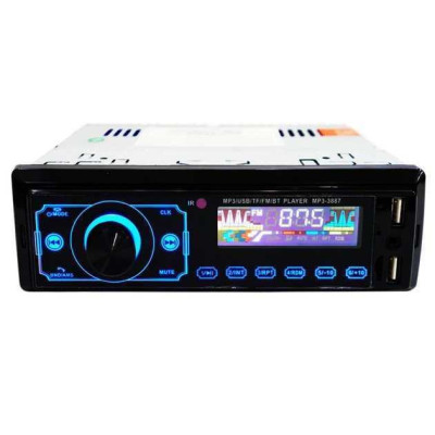 Автомагнітола MP3 3887 ISO 1DIN сенсорний дисплей LED/LCD, Автомобільна магнітола 1din штатна 