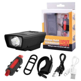 Велоліхтар акумуляторний комплект 1803-1-XPE + STOP-5LED, Велосипедне світло на кермо Велоліхтар акумуляторний комплект 1803-1-XPE + STOP-5LED, Велосипедне світло на кермо