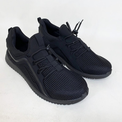 Літні чоловічі кросівки чорного кольору з сітки 42р 27см 