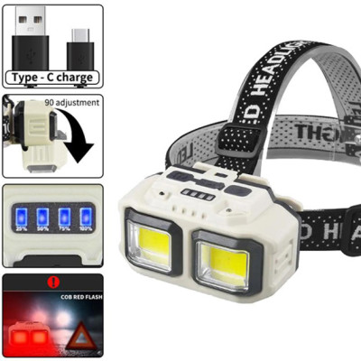 Ліхтар налобний акумуляторний Bailong HX-816 2COB(white+red) вологозахист, Ліхтар на голову для бігу Ліхтар налобний акумуляторний Bailong HX-816 2COB(white+red) вологозахист, Ліхтар на голову для бігу