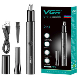 Тример для носа та вух VGR V-615, Тример для вусів, Електробритва з насадками для бороди Тример для носа та вух VGR V-615, Тример для вусів, Електробритва з насадками для бороди