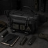Тактична сумка-бананка через плече чорна з Cordura 1000D, поясна чоловіча сумка з VELCRO та карабіном 