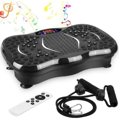 Тренувальна фітнес віброплатформа з Bluetooth пультом та еспандерами 