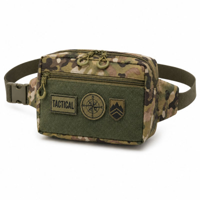 Тактична сумка-бананка Multicam для патчів і шевронів Cordura, поясна сумка унісекс 25×17×7 см 