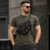 Тактична сумка-бананка через плече чорна з Cordura 1000D, поясна чоловіча сумка з VELCRO та карабіном 