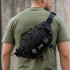 Тактична сумка-бананка через плече чорна з Cordura 1000D, поясна чоловіча сумка з VELCRO та карабіном 