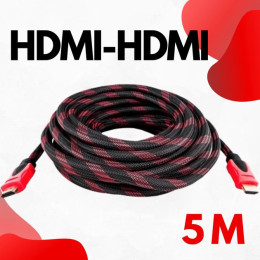 Кабель посилений 5м перехідник адаптер HDMI-HDMI тато-тато аудіо відео шнур в обмотці Кабель посилений 5м перехідник адаптер HDMI-HDMI тато-тато аудіо відео шнур в обмотці