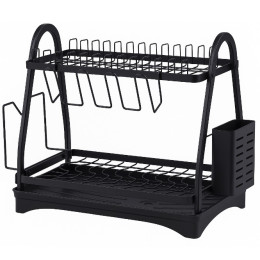 Сушарка для посуду Edenberg EB-17982 настільна 2 яруси 50х30х38 Black Сушарка для посуду Edenberg EB-17982 настільна 2 яруси 50х30х38 Black