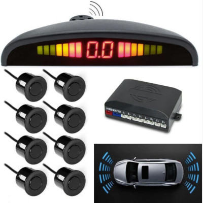Парктронік (паркувальний радар) Assistant Parking Sensor, 8 чорних датчиків 