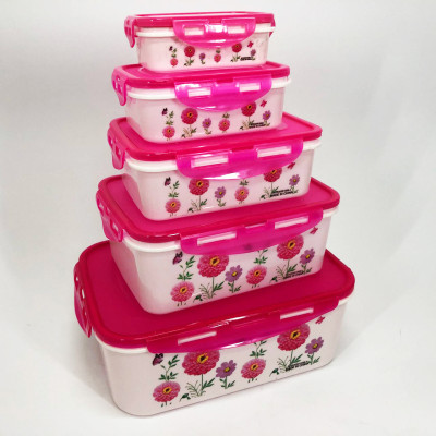 Набір контейнерів UNIQUE UN-1514 5шт. Колір: рожевий 