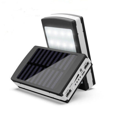 УМБ Power Bank Solar 40000 mAh мобільне зарядне із сонячною панеллю та лампою. Колір: чорний 