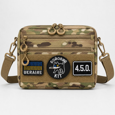 Чоловіча тактична сумка Multicam EDC Cordura 600D, сумка для патчів і шевронів мультікам  